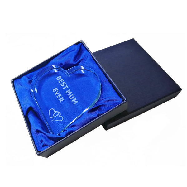 best mum ever glass heart in a box