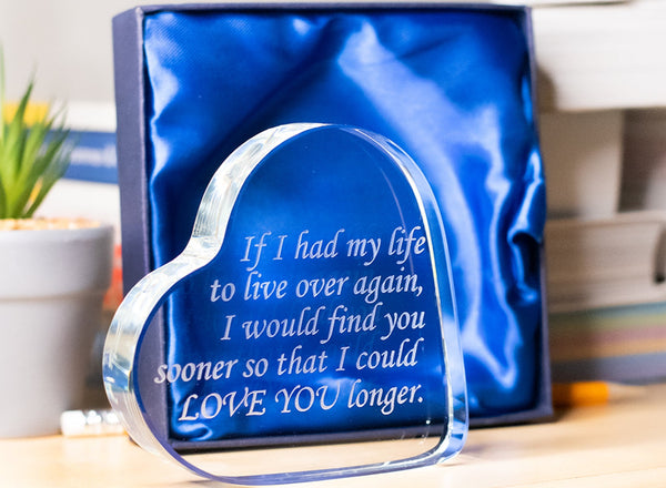 Glass heart on a shelf