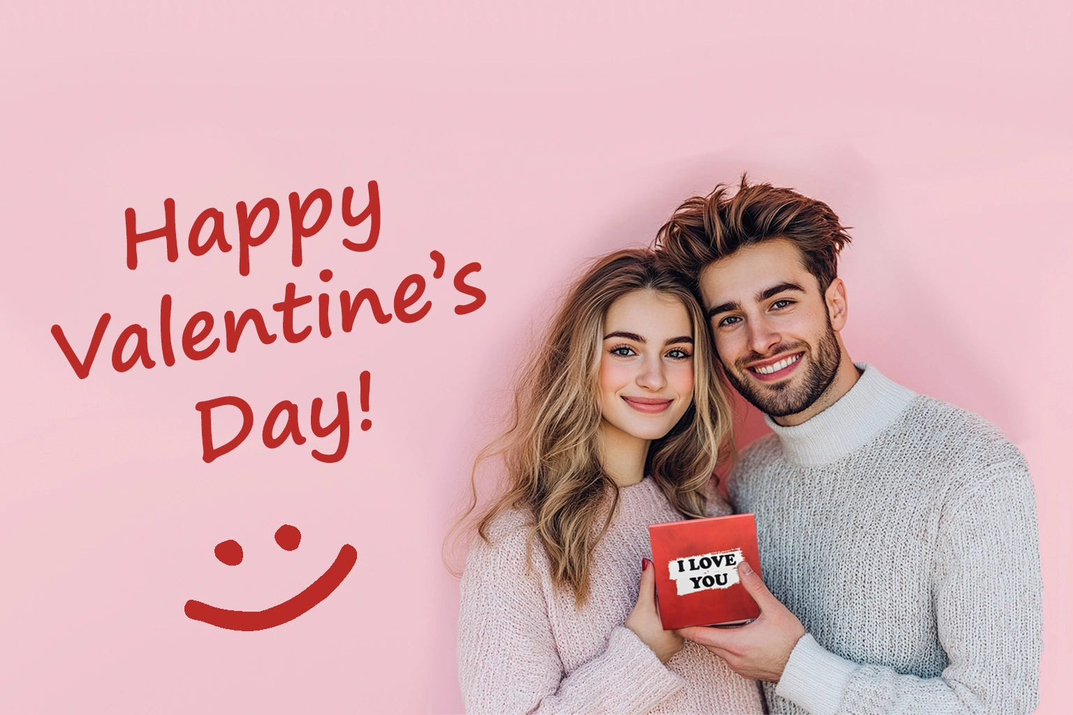 Happy couple together celebrating Valentine's Day