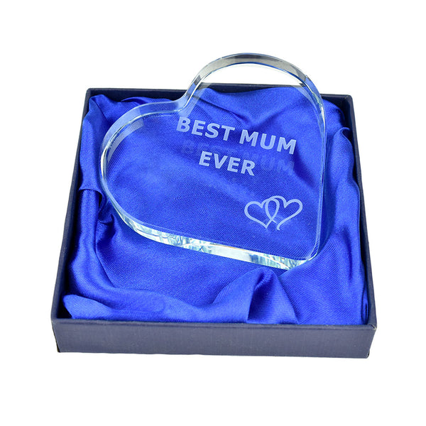 Best Mum Ever glass heart front