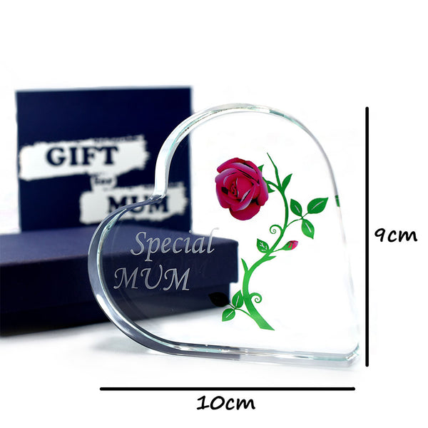 Glass heart gift dimensions 10 x 9 cm