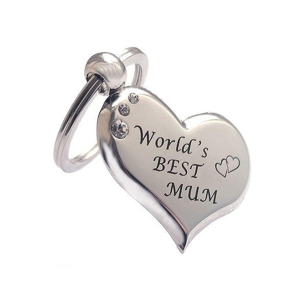 Keyring engraved with text World's best mum